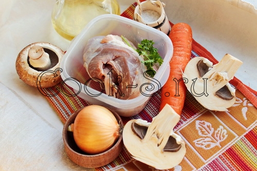 жареное мясо с грибами - ингредиенты