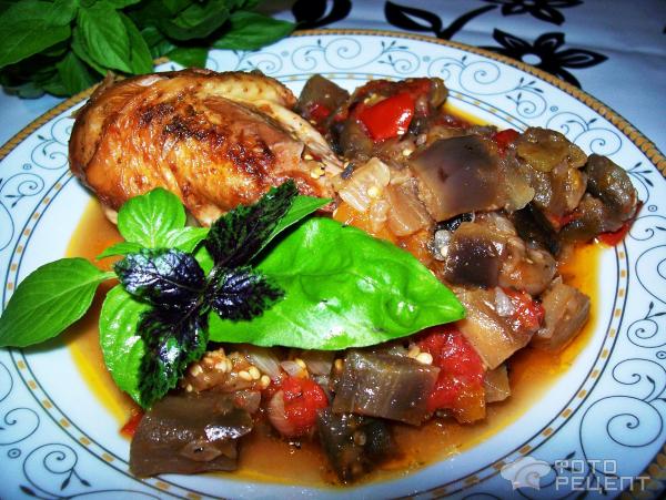 Буглама из курицы и баклажанов Азербайджанская кухня