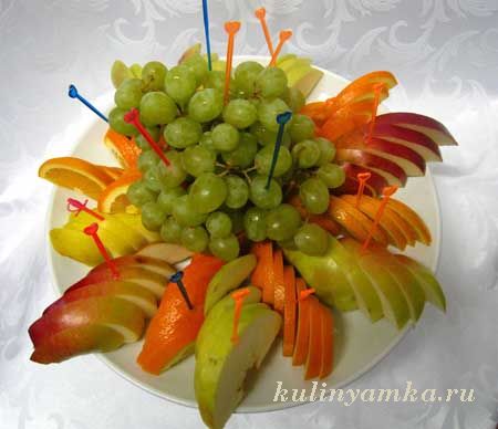 нарезка фруктов на стол