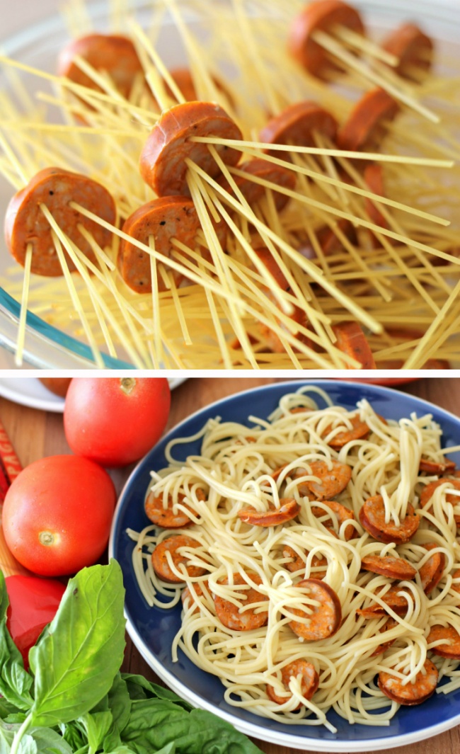 сосиски со спагетти