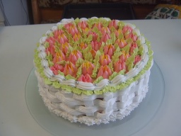 Кремовый торт Полянка тюльпанов | Рецепт Маринкины Творинки