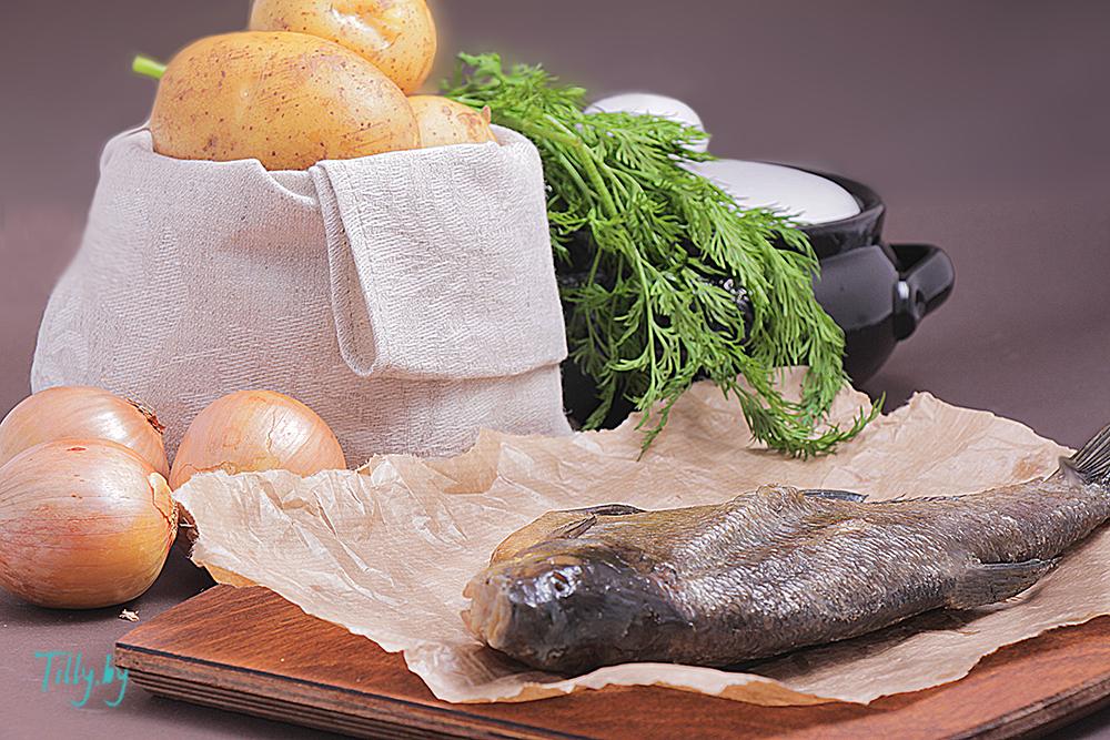 Ингредиенты для вяленой рыбы с картошкой