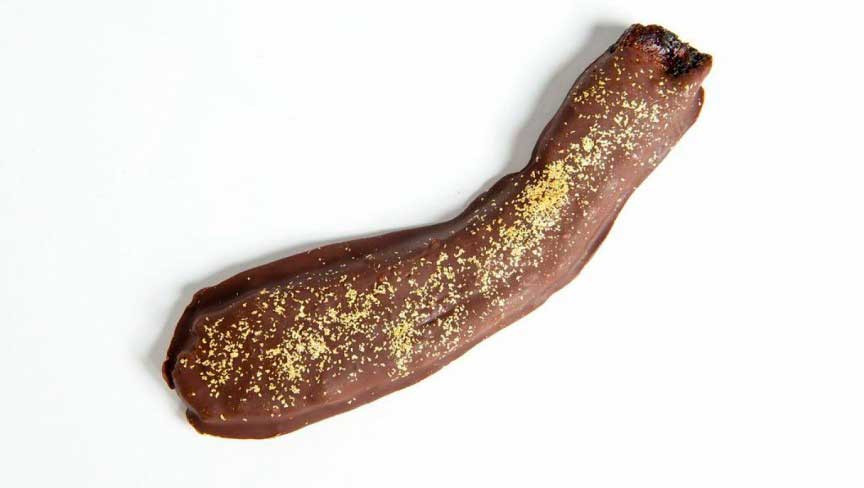 Шоколадный бекон, украшенный золотом (Gold-Infused Chocolate Bacon)