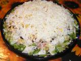 Многослойный салат с копченой курицей и грибами (пошаговый рецепт с фото)