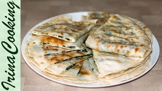 Турецкие ЛЕПЕШКИ ГЁЗЛЕМЕ со шпинатом и сыром | Turkish Flat Bread Gozleme with Spinach and Cheese