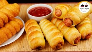 СОСИСКИ В ТЕСТЕ Рецепт теста самый простой Sausages in Dough