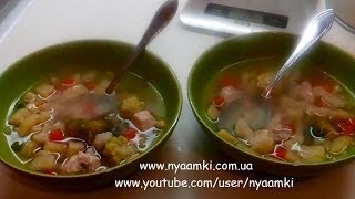 Вкусно и просто: Рецепт Очень легкого овощного супа с курицей. Видео рецепта овощного супа.