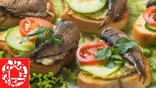 Бутерброды со шпротами для фуршета 👍😋 Просто, Красиво и Вкусно!