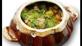 Рецепт вкусного и очень быстрого обеда в глиняном горшочке в микроволновке.