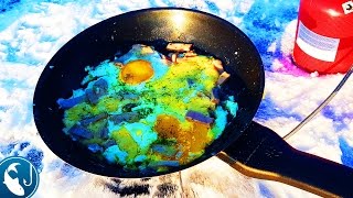 🐟 Как приготовить яичницу зимой на рыбалке вкусный рецепт готовим на природе.