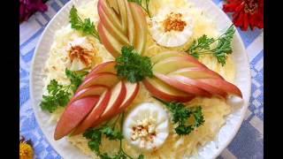 Веселое, необычное украшение салатов