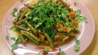 Спаржевая фасоль с овощами - видео рецепт