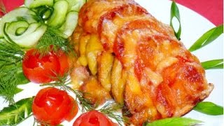 Курица, запеченная с овощами (рецепт вторых блюд из мяса).