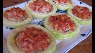 Кабачки с овощами и мясом