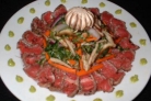 Карпаччо с салатом Шиитаке