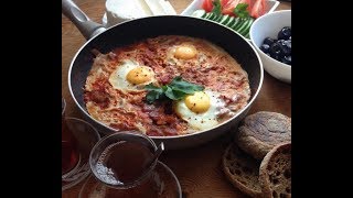Готовим турецкий завтрак- менемен.Яйца с овощами. Menemen tarifi