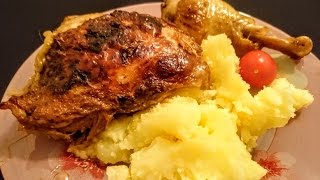 Курица запеченная в духовке Рецепт блюда на ужин в сметане