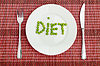 Концепция: здоровое питание и диеты. Слово диета зеленый | Фото
