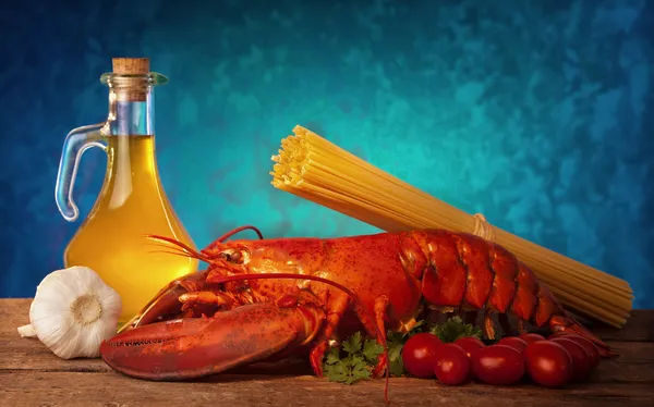Рецепт омаров с Лингвини — стоковое фото