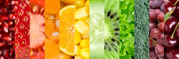 Коллекция с различными фруктами и овощами Стоковое Изображение