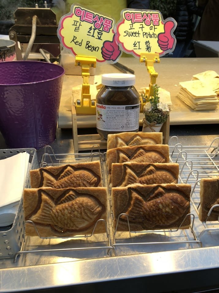 13. Тайяки - японское печенье с начинкой: $3 еда, еда быстро, сеул, уличная Еда, уличная еда, фастфуд, южная корея