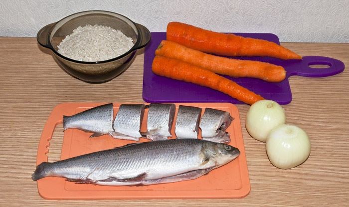 морковь рис рыба лук