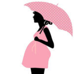беременная женщина с зонтом