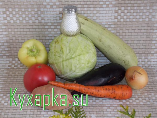 Стандартный набор продуктов для овощного рагу