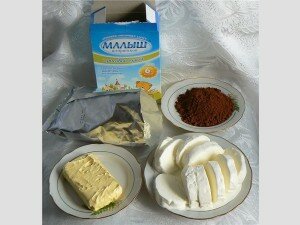 Ингредиенты для конфет из молочной смеси с мороженным