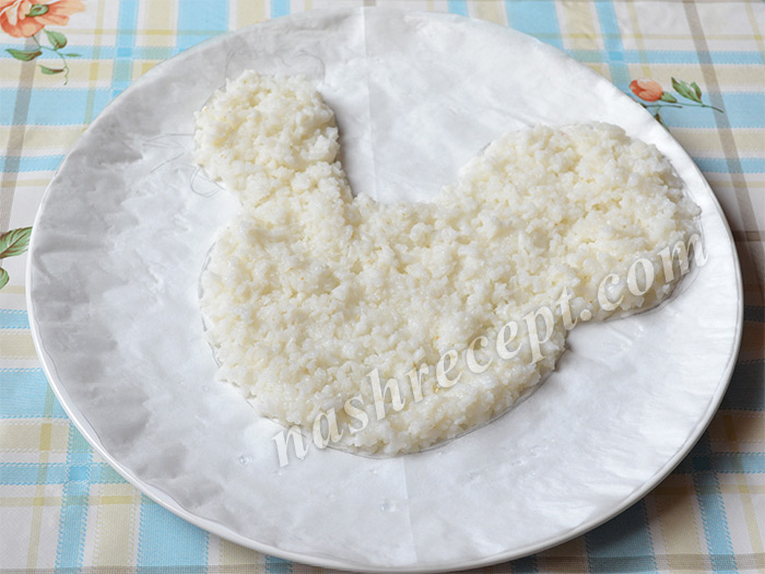 салат Петух: слой риса