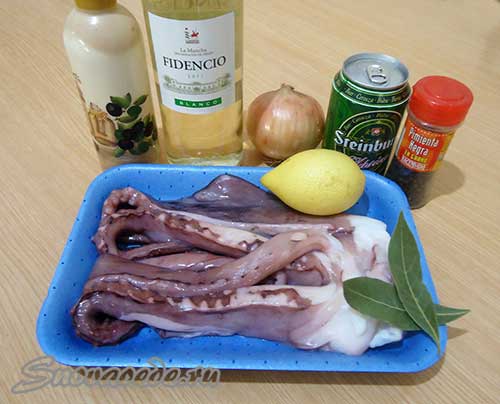 продукты для приготовления осьминога