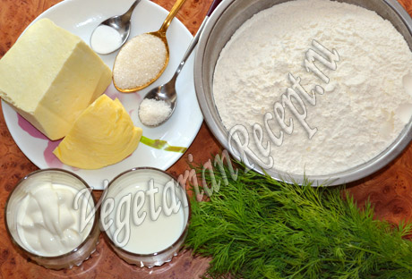 продукты для хачапури с сыром и зеленью