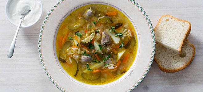 Суп из куриных сердечек - рецепт