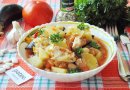  Рагу с куриной грудкой, фасолью и баклажанами