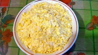 Салат с яйцом, сыром и чесноком, просто и вкусно