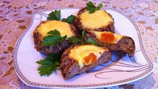Мясные Гнезда с Яйцом / Блюдо из Фарша / Очень Простой Рецепт (Вкусно и Быстро)