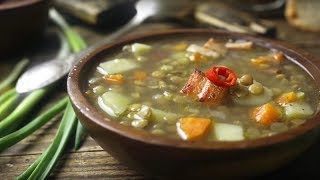 Как приготовить чечевичный суп с копченой грудинкой | Простой рецепт