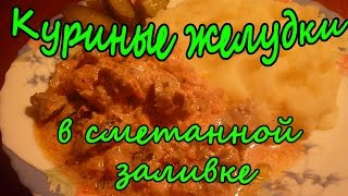 ОоЧень Вкусные Куриные Желудки в Сметанной Заливке.Рецепты Вторых Блюд.