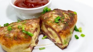 КАРТОФЕЛЬНЫЕ РУЛЕТЫ С МЯСОМ И СЫРОМ \ Рулетики из картофельного теста \ Блюда из картофеля рецепты