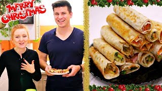 Новогодняя ЗАКУСКА ИЗ ЛАВАША с курицей и с ветчиной - ну, оОчень вкусная!