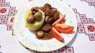 Мясо с грибами рецепт простой Блюда из свинины Свинина с грибами Мясо с шампиньонами Мясо з грибами