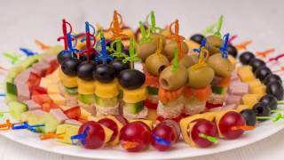 5 видов #Канапе на праздничный стол. Мини бутерброды на шпажках | ГОТОВИМ ДОМА с Оксаной Пашко