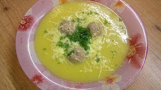 Суп-пюре из кабакчов с фрикадельками - видео рецепт