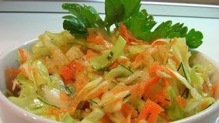 Салат из свежей капусты видео рецепт