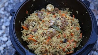 Uzbek plov with lamb Узбекский плов из баранины немножко с курдюком.