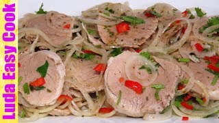 СОЧНАЯ МЯСНАЯ ЗАКУСКА С МАРИНОВАННЫМ ЛУКОМ. СЪЕДАЕТСЯ МОМЕНТАЛЬНО!!! | MEAT WITH PICKLED ONIONS