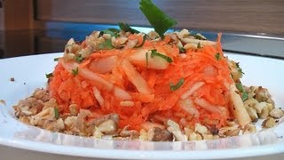 Салат из моркови и яблок с орехами видео рецепт. Книга о вкусной и здоровой пище