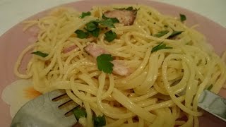 Паста карбонара Рецепт спагетти с беконом как приготовить блюдо вкусно ужин домашние видео