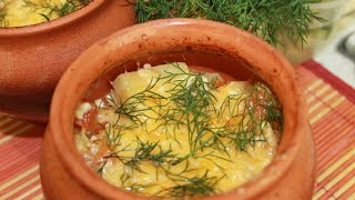 Жаркое из свинины с овощами в горшочках. Очень сочное и ароматное.