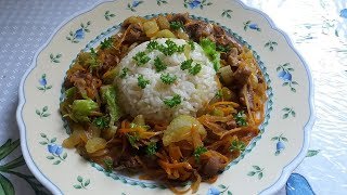 Рис с кабачком на гарнир с мясом и овощами